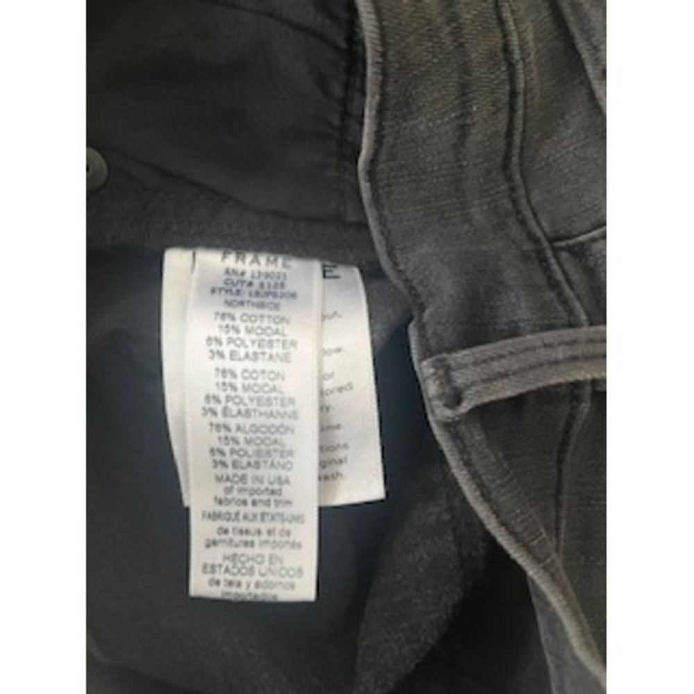 FRAME NWT Le Skinny De Jeanne Charcoal Gray Split Hem Jeans 25x30 $228 - Picture 9 of 16